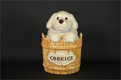 Treasure Craft 'Puppy in Barrel' Cookie Jar