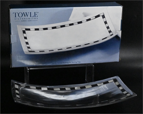 Towle Silversmiths Strada Curved Rectangular Serving Tray