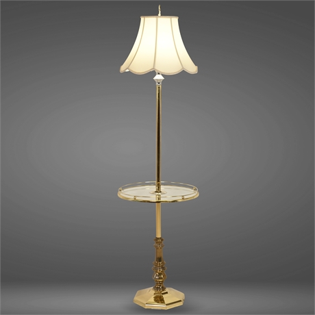 58" Brass Floor Table Lamp