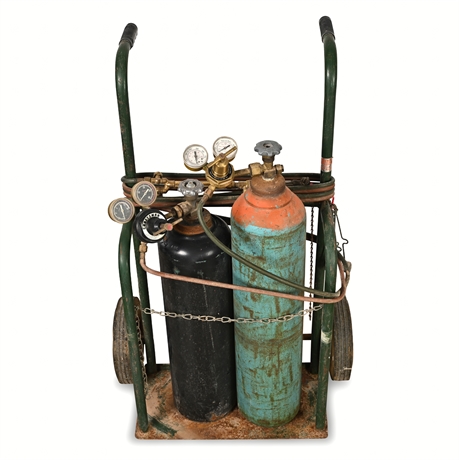 Oxy-Acetylene Welding & Cutting Torch Kit with Cylinders and Accessories