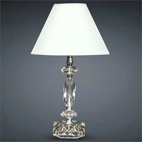 Vintage Glass Boudoir Lamp