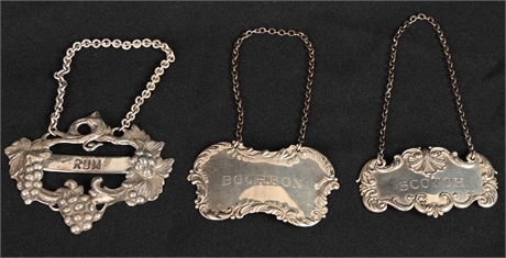 Sterling Silver Decanter Tags