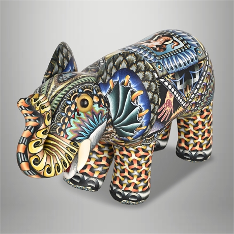 Jon Stuart Anderson Fimo Polymer Clay Elephant — Signed