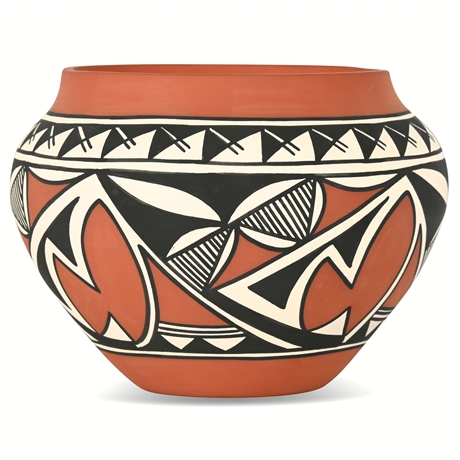 Acoma Pueblo Polychrome Pottery Jar by Sanchez – 6" x 8"