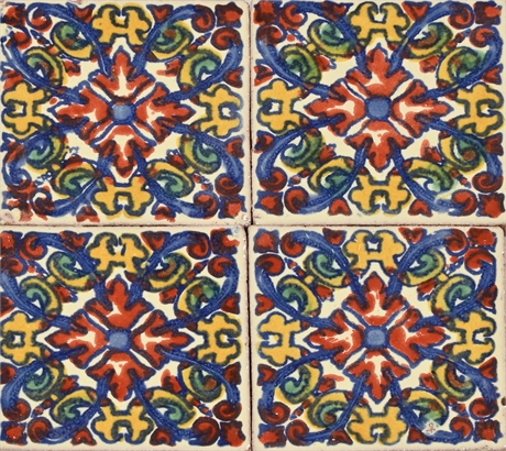 2" X 2" Talavera Tiles, 79 pieces