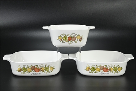 Vintage Corning Ware "Spice of Life" Casserole Dishes