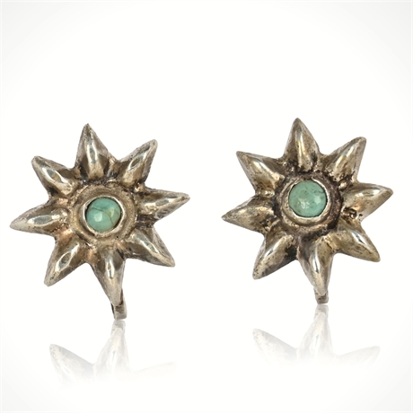 Vintage Sterling Silver Turquoise Earrings