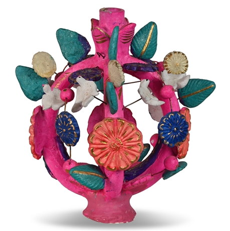 Mexican Folk Art Tree of Life Candelabra