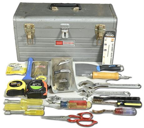 Vintage (Sears) Craftsman Tool Box and Tools