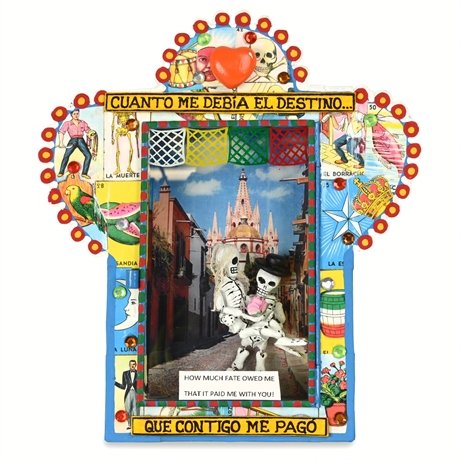 Cielito Lindo ‘El Santo Madrazo’ Mexican Hand-Painted Tin Retablo, Model 675D