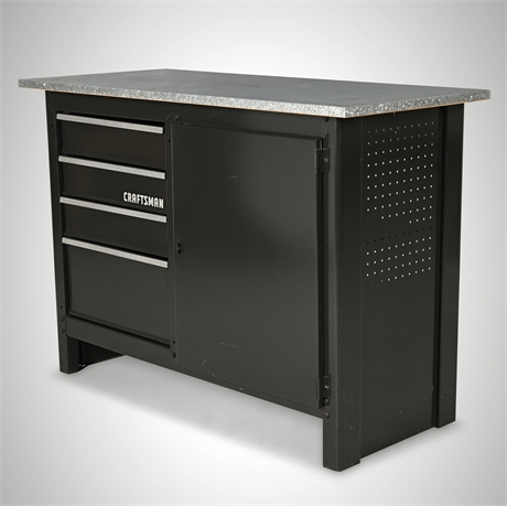 Craftsman Steel Workbench with Galvanized Top, 4 Drawers & Cabinet
