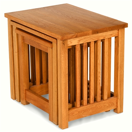 Mission Oak Nesting Tables - Set of 3