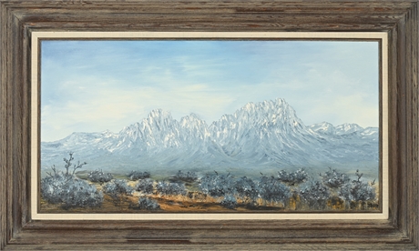 Jo Ott 'Organ Mountain Landscape' Oil on Masonite