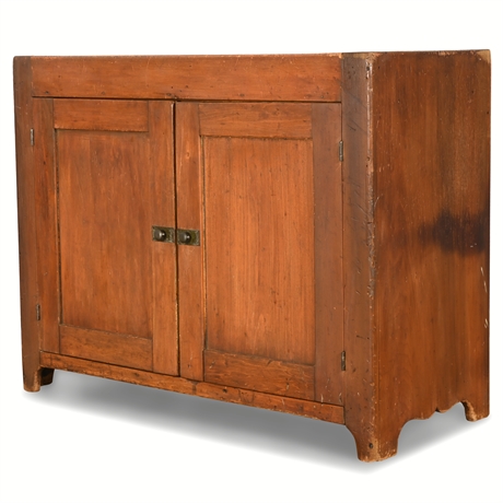 Early 1800s Wooden Dry Sink with Paneled Back