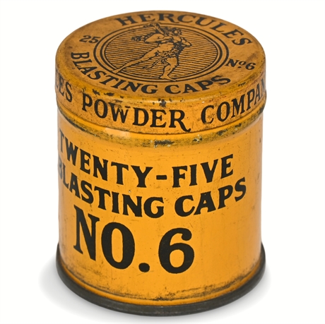 Vintage Hercules Powder Co. No. 6 Blasting Caps Tin – 25 Count (Inert)