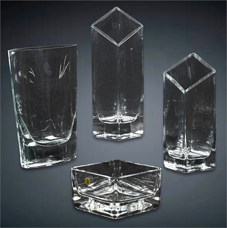 Polish Crystal Vases & Bowl