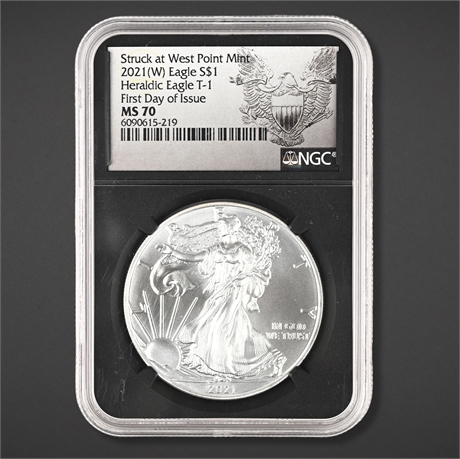 2021‑W Silver Eagle MS 70 FDI – Type 1 Heraldic Eagle, NGC Certified