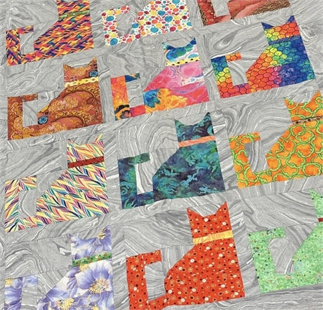 Cat Motif Lap Quilt