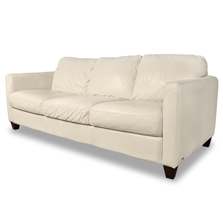 Natuzzi Editions White Leather Sofa – Contemporary Design