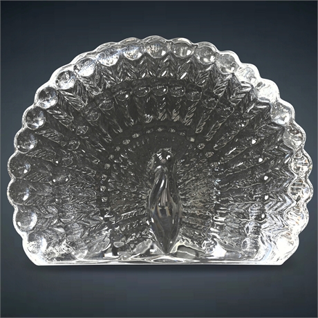 Baccarat Crystal Peacock Paperweight