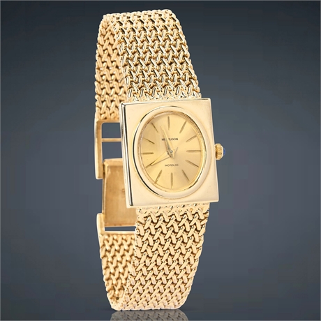 Vintage Incabloc 14K Gold Watch with Zelman & Friedman Mesh Bracelet