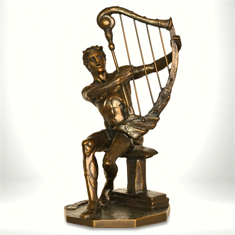Vintage 'Singing Orpheus' Bronze Sculpture by Yiannis Koutsis