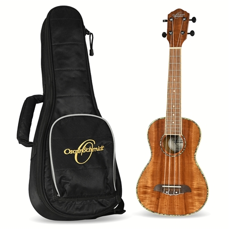 Oscar Schmidt OU5K-A-U Concert Ukulele – Koa Wood & Abalone Binding