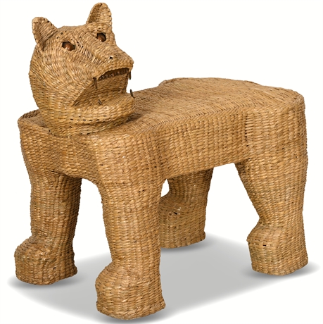 Wicker Jaguar Bench Attributed to Mario Lopez Torres Style
