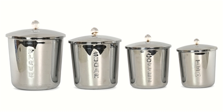 1950's Chrome Canisters with Lucite Ball Handles