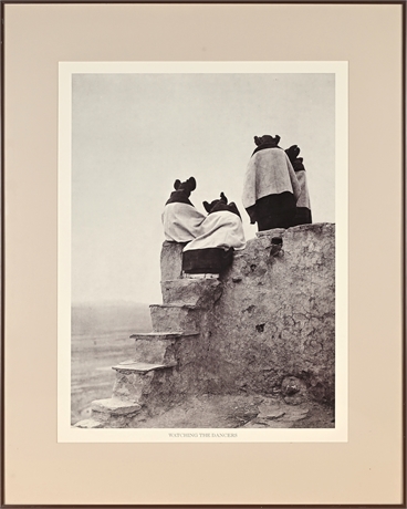 Edward Curtis “Watching the Dancers” Framed Reproduction Photogravure Print