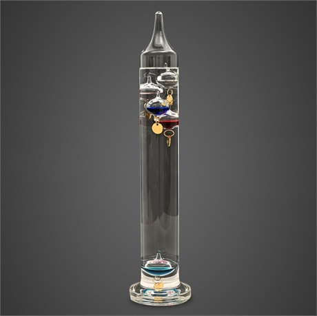 14 1/2" Galileo Glass Thermometer — 5 Floats, Original Box