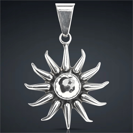 Radiant Sterling Silver Sun Pendant