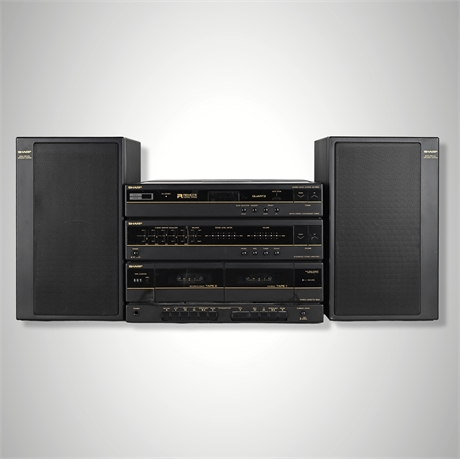 Sharp SG-F800 Stereo System w/ CP-F800 Speakers & Turntable – Tested