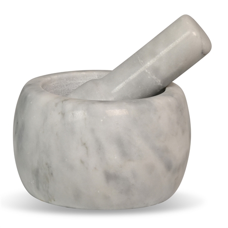 White Marble Mortar & Pestle