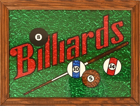 Vintage Billiards Sign
