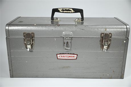 Vintage Steel Craftsman Tool Box with Removable Tray