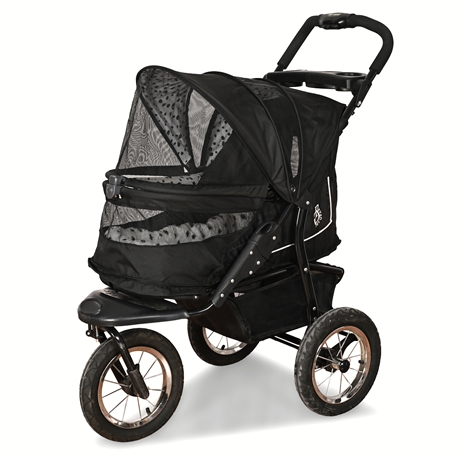 Pet Gear No-Zip NV Pet Stroller – 3-Wheel, Folding, Removable Bed
