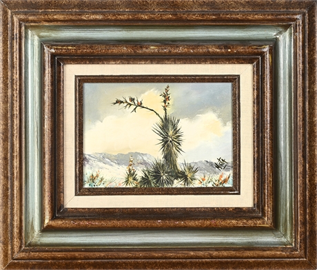White Sands New Mexico Landscape — Oil on Canvas, Signed, Framed