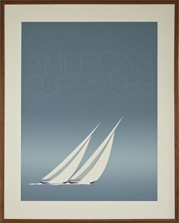 Keith Reynolds Duel America's Cup 25 1973 Sailing Framed