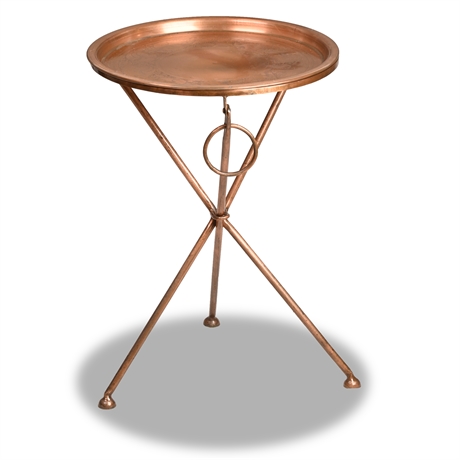 Copper Tone Accent Table