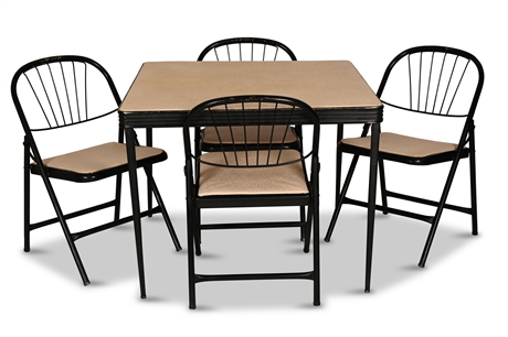 Vintage Steel Folding Table & Chair Set by Durham