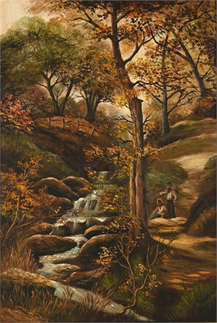 Serene Forest Stream Oil Painting by Rachel