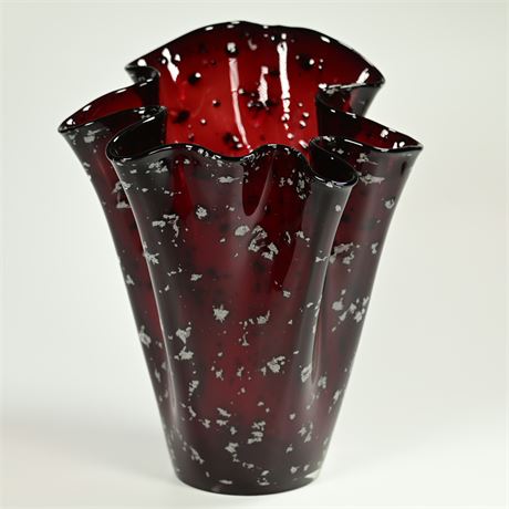Ruby Drape Glass Vase