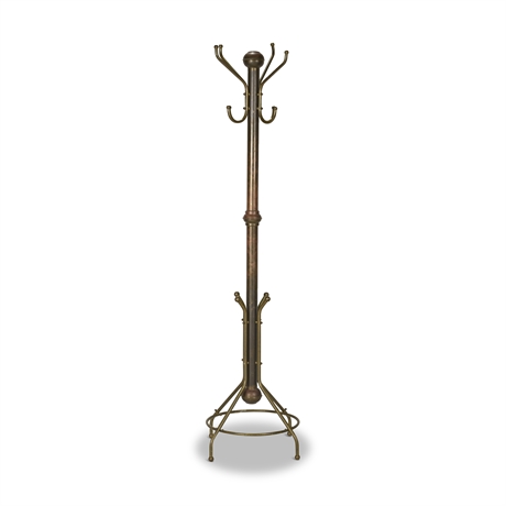 Victorian Tubular Brass Hat and Coat Stand