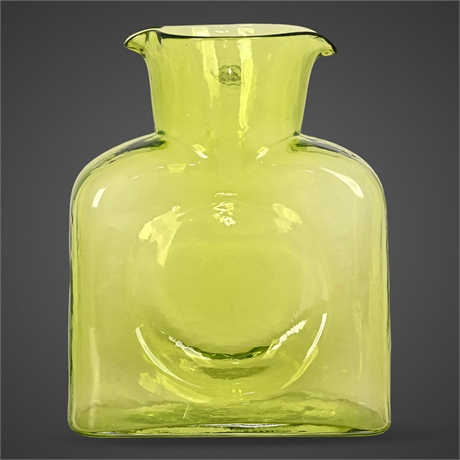 Blenko 2007 Chartreuse Double-Spout 384 Water Bottle Vase