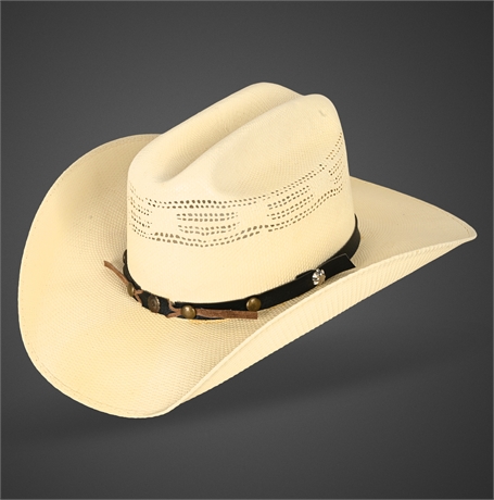 Summit Bangora 100X Straw Cowboy Hat – 7 ½ (60 cm), Leather Band w/ Iron Accents