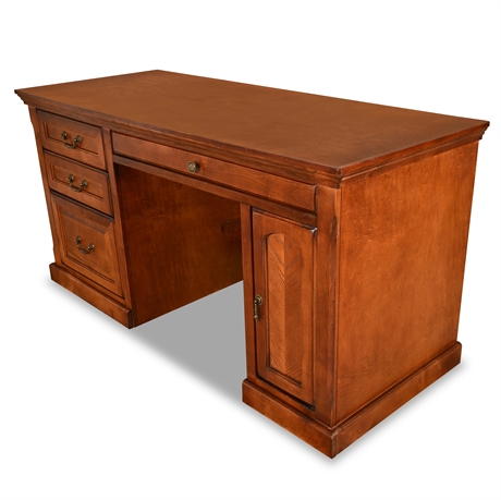 Legends Furniture 60" Computer Desk — Cherry Finish, File Drawer & Keyboard Tray