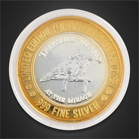 Treasure Island at The Mirage $10 Silver Strike – Pirate Parrot – .999 Silver