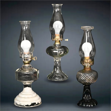(3) Electrified Oil Lamps