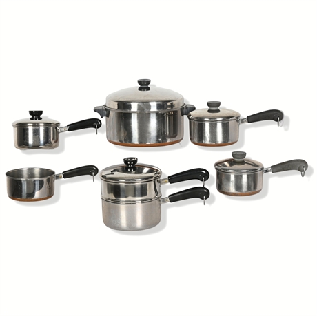 Vintage Revere Ware Stainless Steel Cookware Set